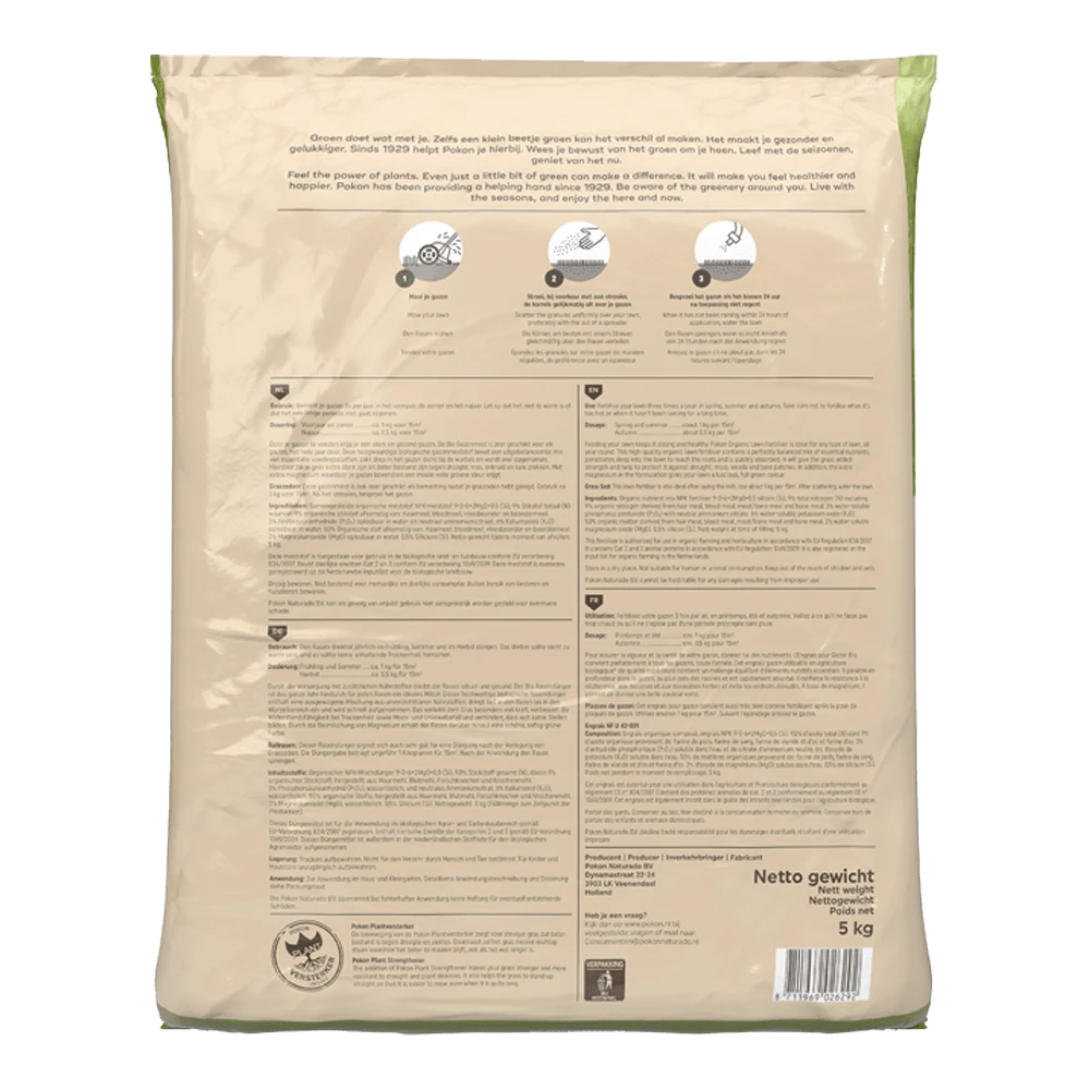 Pokon Bio Gazonmest 5kg Voor 75mu00b2 - Gazonmeststof 2 Pokon Bio Gazonmest 5kg Voor 75mu00b2 - Gazonmeststof - Afbeelding 2