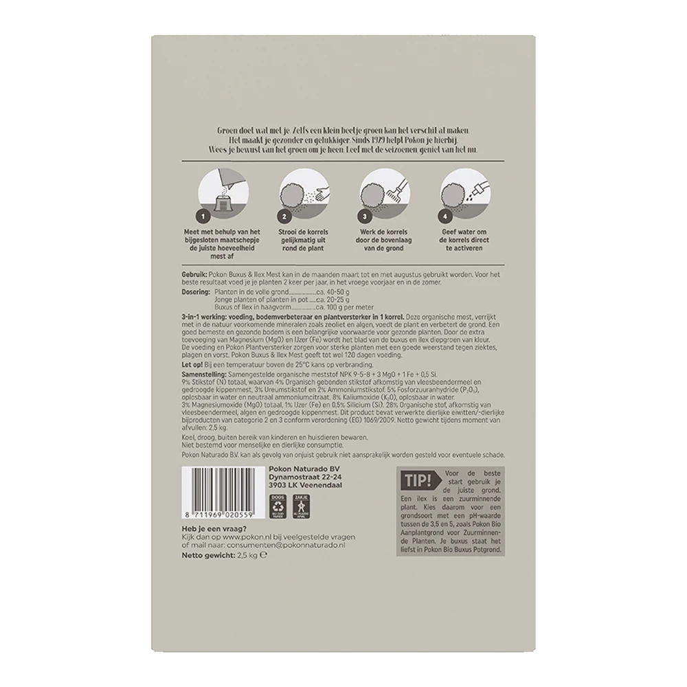 Pokon Buxus & Ilex Mest 2,5kg - Tuinplanten Voeding 2 Pokon Buxus & Ilex Mest 2,5kg - Tuinplanten Voeding - Afbeelding 2