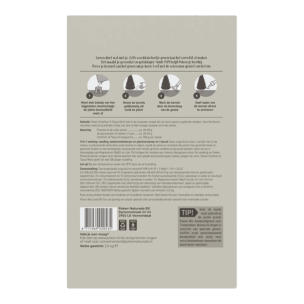 Pokon Conifeer & Taxus Mest 2,5kg - Tuinplanten Voeding 2 Pokon Conifeer & Taxus Mest 2,5kg - Tuinplanten Voeding - Afbeelding 2