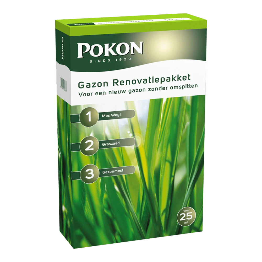 Pokon Gazon Renovatiepakket 3-in-1 1,75kg Voor 25mu00b2 - Gazonmeststof, Graszaad 1 Pokon Gazon Renovatiepakket 3-in-1 1,75kg Voor 25mu00b2 - Gazonmeststof, Graszaad