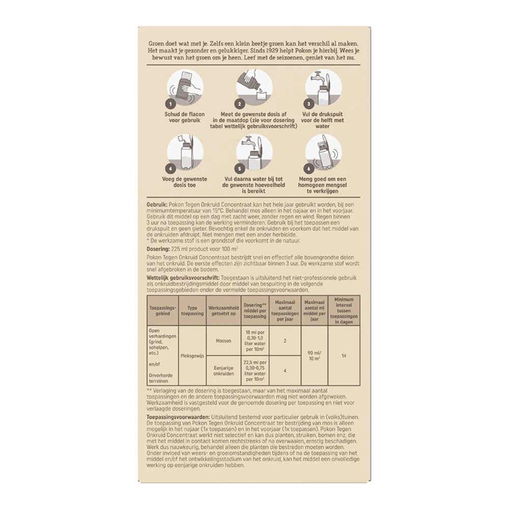 Pokon Tegen Onkruid Concentraat 225ml - Onkruid En Aanslag 2 Pokon Tegen Onkruid Concentraat 225ml - Onkruid En Aanslag - Afbeelding 2