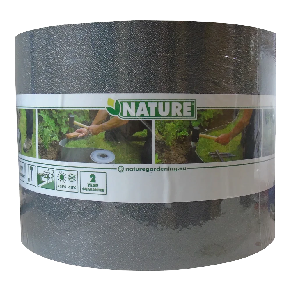 Tuinborderrand PE Grijs 3mm - 10x0,15m - Nature 4 Tuinborderrand PE Grijs 3mm - 10x0,15m - Nature - Afbeelding 4